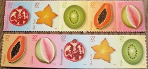 Tropical Fruits 2 Strips: 5 Coil Stamps & 5 Sheet Stamps Scott's 4253 to 4262 - Picture 1 of 2