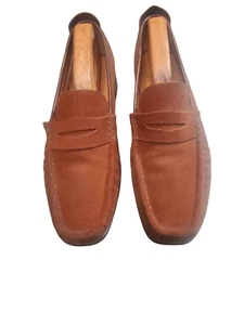 Mens Grenson Hand Sewn Suede Moccasin Penny Loafer Shoes Size 10 US  NO BOX - Picture 1 of 10
