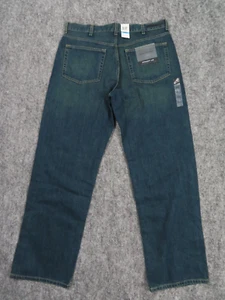 Calvin Klein Jeans Mens 36x32 Blue Faded Dark Wash Straight Leg Relaxed NEW - Picture 1 of 15