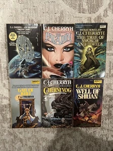Lot of 6 CJ Cherryh Paperback Books Novels Fantasy Science Fiction Daw Baen - Picture 1 of 22