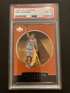 1998-99 Upper Deck Ovation 79 RC Dirk Nowitzki Graded PSA 8 Near Mint - Mint - Picture 1 of 2