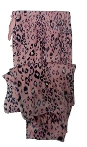 Women's Pink Leopard Pajama Bottom Size 2px  Petite Plus Soft N Comfy Loungers - Picture 1 of 3