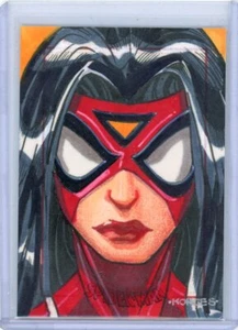 SPIDER-WOMAN 2009 MARVEL SPIDER-MAN FULL COLOR SKETCH CARD by RANDY MONCES - Picture 1 of 2