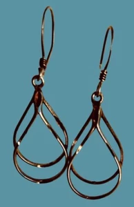Artisan Made Drop Earrings 2 Faceted Teardrops w 92.5Sterling on Hooks Boho EUC - Picture 1 of 3