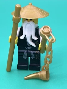 LEGO Ninjago Sensei Wu Black Robe Minifigure 2507 2521 2255 njo026 w/ Hat - Picture 1 of 7