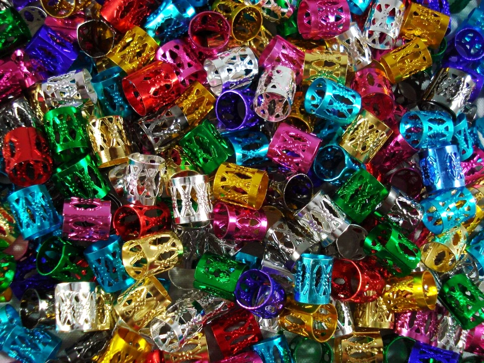 Dreadlock Clips 250pc Bulk Buy Mix Cuff Bead Hair Braiding Tube  - image 1 of 2