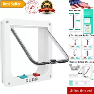 Weatherproof Cat Door with 4-Way Lock - Ideal for Windows & Sliding Doors - Picture 1 of 9
