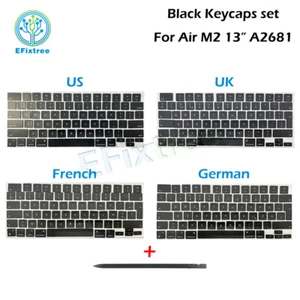 M2 Laptop A2681 Black Keys Keycaps For Macbook Air 13.6" keyboard EMC 4074 2022 - Picture 1 of 10