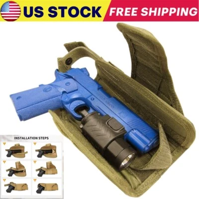 Right Hand MOLLE Holster Nylon Holster for Most Compact Medium Full Size Pistol - Image 1 of 4