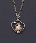 Silver Plated Heart faux Pearl Necklace. UK.