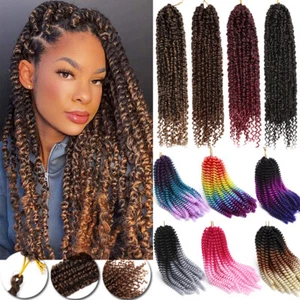 Passion Twist Crochet Braids Spring Twist Curly Braiding Ombre Hair Extensions T - Picture 1 of 34