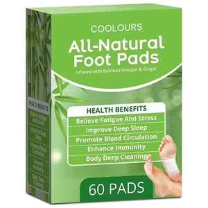 60ct All Natural Deep Cleansing Foot Pads for Better Sleep Stress Pain Relief - Picture 1 of 8