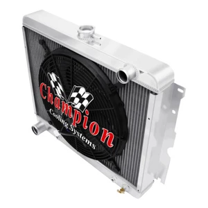 SZ Champion 2 Row Radiator,16" Fan for 1967 - 1971 Plymouth GTX Big Block V8 Eng - Foto 1 di 9