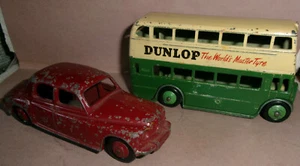 Dinky Toys #140B ROVER 75 & #290 LONDON BUS Dunlop Tyre - Made in Gt. Britain - Picture 1 of 8