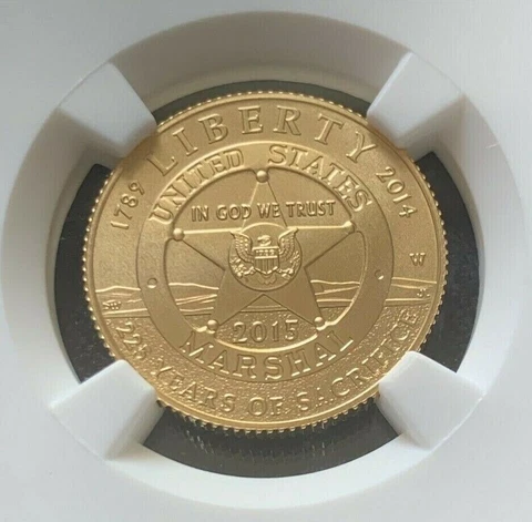 2015-W U.S. MARSHALS SERVICE $5 GOLD COMMEMORATIVE CERTIFIED NGC MS70 OGP & COA Cover