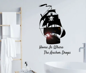 Wall Decal Pirate Ship Ocean Sea Marine Style Vinyl Decor gz391 - Picture 1 of 4