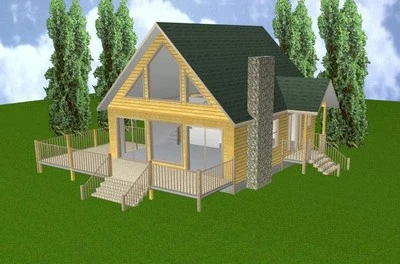 24x28 Cabin w/Loft & Basement Plans Package, Blueprints, Material List - Image 1 of 3