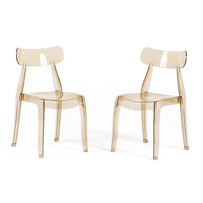 Lot de 2 chaises empilables en polycarbonate transparent design moderne GEMMA - Photo 1/4