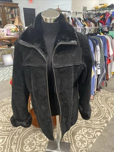 Schwarzer Ledermantel Größe L - Bild 1 von 5