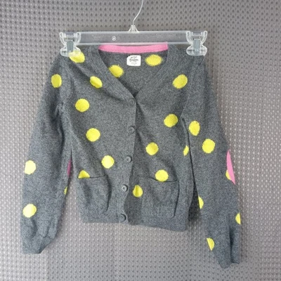Cárdigan Mini Boden Niñas 5-6 años Gris Amarillo Lunares Rosa Codo Parche Suéter Foto 1 de 4