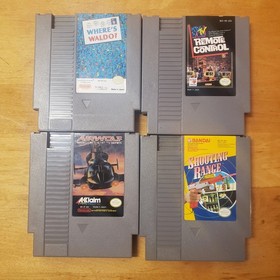 Lot Of 4 Nintendo NES Where's Waldo, Airwolf, MTV Remote Control, Shooting Range