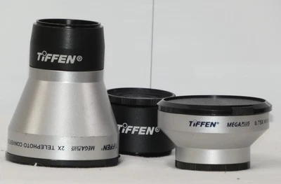 Lente convertidor Tiffen Mega Plus 2x teleobjetivo y 0,75x de ancho, 49 mm con estuche Ambico Foto 1 de 4