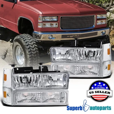 Fits 1988-1993 GMC Suburban Tahoe Silverado Head Lights+Bumper+Corner Lamps - Image 1 of 4