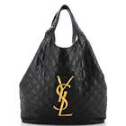 Saint Laurent Icare Shopping Tote Quilted Leather Maxi Black