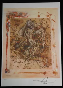 Salvador Dali Lithographie, signiert, limitiert, Prägestempel, 35 x 50 cm - Bild 1 von 4