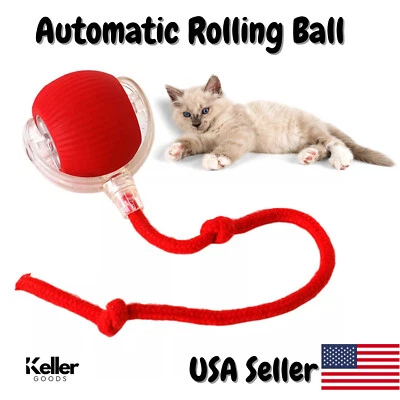 Bola rodante automática inteligente gato perro juguete eléctrico mascota gatito auto-móvil (ROJO) Foto 1 de 4