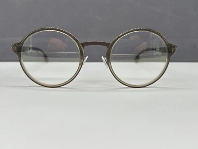 IC! BERLIN ic Berlin Brille Herren Damen Rund braun teak Groß L XL Felix L. NP:499€