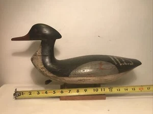 señuelo pato merganser vintage capa bacalao desconocido - Imagen 1 de 19