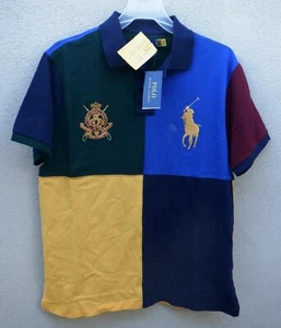 Polo Ralph Lauren Men's L Big Pony Quad Polo Shirt Slim $98 - Large READ - Picture 1 of 7