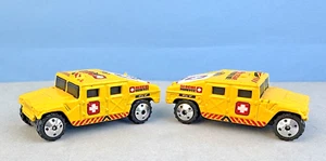 2 Vtg 2003 Special Edition MATCHBOX  Yellow Rescue Humvee Hummer Ambulances - Picture 1 of 12