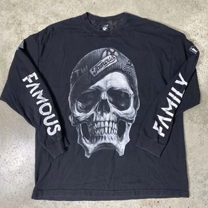 Estrellas y correas famosas Y2K calavera manga larga cuello redondo talla XL Travis Barker - Imagen 1 de 15