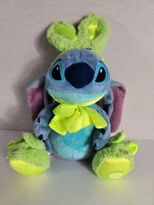 Disney Store Stitch Easter Bunny Ears Plush 15"x9"Neon Lime Green Bunny Slippers - Picture 1 of 12