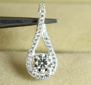 Champagne Round Diamond Solitaire Pendant 1.37 Ct Certified Engagement Gift - Picture 1 of 6