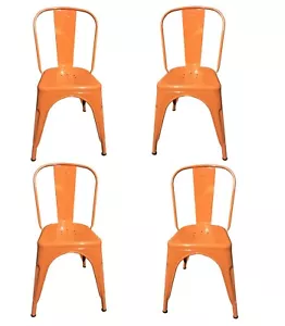 Sedia in Metallo Stile Industriale Set 4 sedie ARANCIONE - Foto 1 di 2