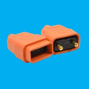 3x 10A Naranja Exterior 2 Clavija Cable Acoplador Señoras y Caballeros Conector - Imagen 1 de 2