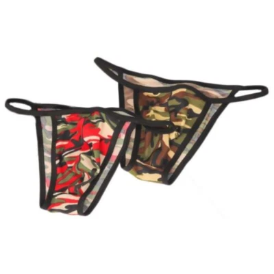 Mens Camo G-String Briefs Print Sexy-Lingerie Bikini Underwear Panties T-Back - Image 1 of 4