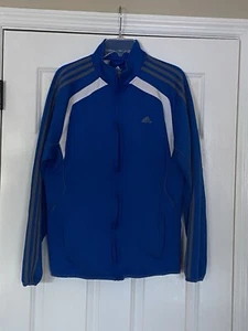 Adidas Men’s Climalite Track Jacket Royal Blue Large Full Zip - Picture 1 of 4