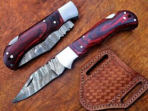 Damascus Folding Knife, Pocket Knife For Men, Handmade Damascus Folding Knife