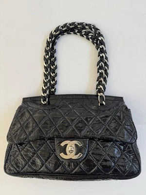 Chanel Patent Quilted Day Go Flap Bag Black - Image 1 of 4