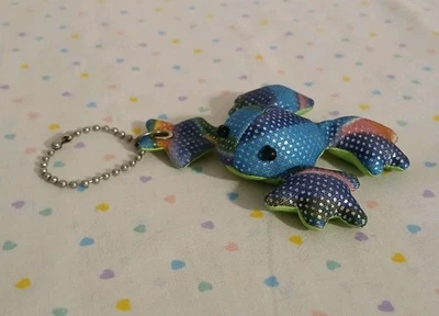 Oriental Trading Frog Shimmer Sand Animal Miniature Plush Keychain Clip 2" - Image 1 of 4