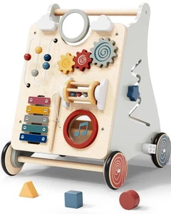 Andador de bebé desmontable para niños pequeños 1 año de madera Montessori tabla ocupada A... - Imagen 1 de 7