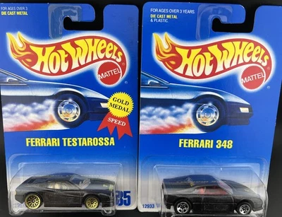 Ferrari Testarossa 1992 Hot Wheels negro medalla de oro velocidad y Ferrari 348. Foto 1 de 4