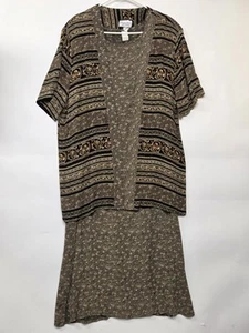 Vintage Dress 1990 90s Boho Bohemian Marie Clare Fashion Size 18 XXL Two Piece - Picture 1 of 23