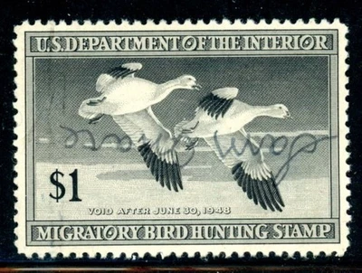 US Scott # RW14 - Used - Nice Centering - Signed             (24-C259) - Image 1 of 2