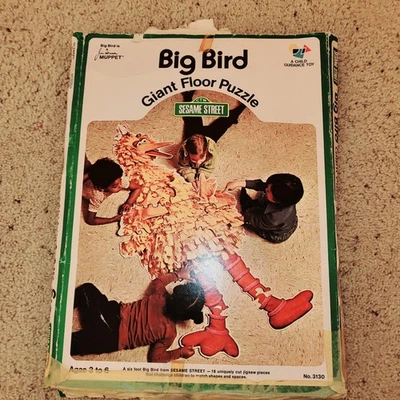Big Bird 6' Sesame Street 1973 VTG Giant Floor Puzzle Complete in box - Image 1 of 4