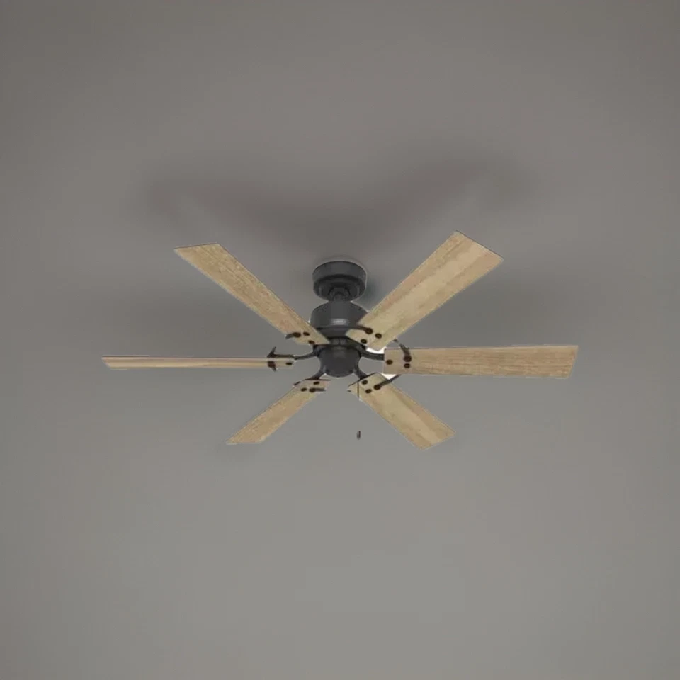 Hunter 52247 Burton 52" Matte Black Ceiling Fan w/ Wall Control Indoor/Outdoor